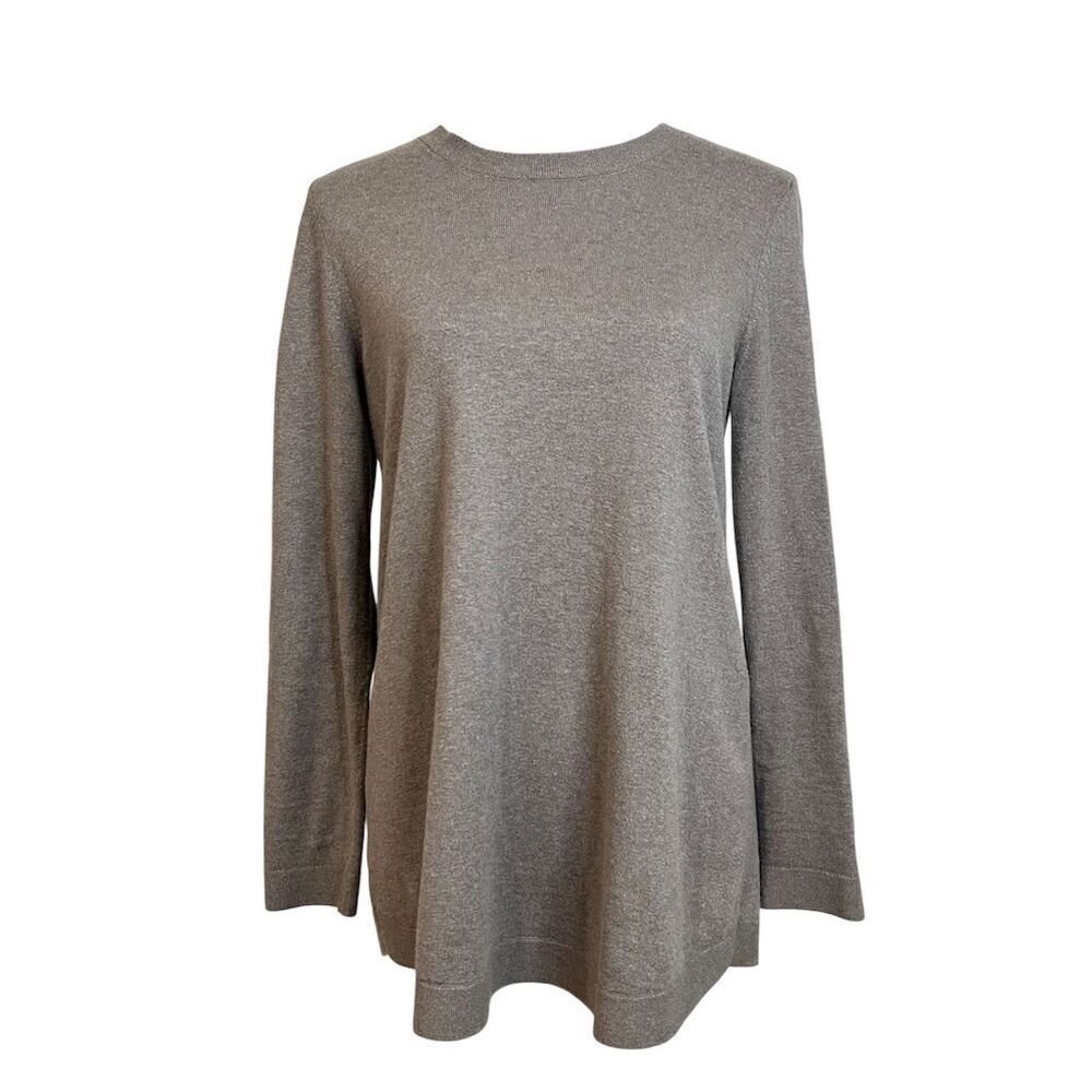 J. Jill XS Gray Long Sleeve Tunic Top Knit Sweater Fall Spring Cozy